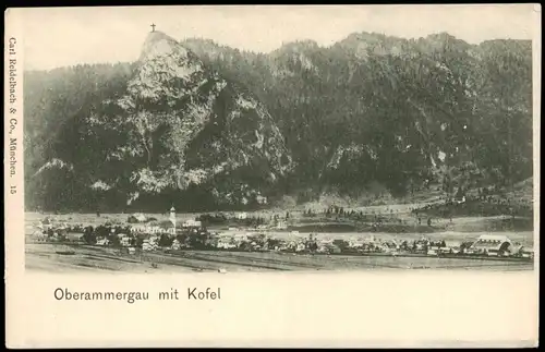Ansichtskarte Oberammergau Stadt mit Kochel 1904