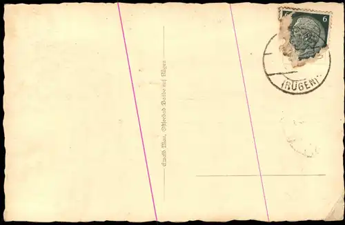 Ansichtskarte Baabe Strandpartie, Wald 1939