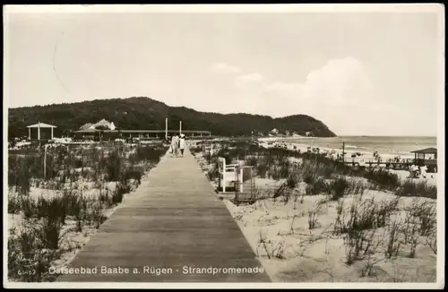 Ansichtskarte Baabe Strandpromenade, Strandhalle 1934