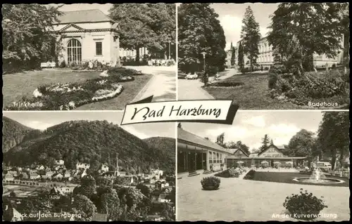 Bad Harzburg Mehrbild-AK mit Trinkhalle, Badehaus, Kurverwaltung 1962