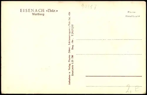 Ansichtskarte Eisenach Wartburg Gebäude-Teilansicht 1957