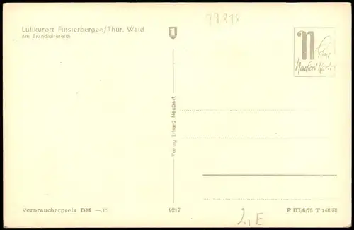 Finsterbergen-Friedrichroda Am Brandleiteteich Umland-Ansicht 1958