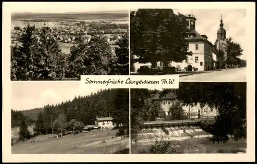 Ansichtskarte Langewiesen Mehrbildkarte mit 4 Ortsansichten zur DDR-Zeit 1964