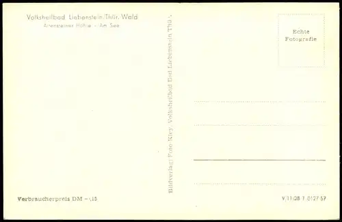 Ansichtskarte Altenstein-Bad Liebenstein Altensteiner Höhle - Am See 1957