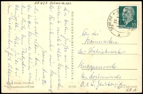 Ansichtskarte .Thüringen Gruß aus dem Schwarzatal (DDR AK) 1964/1962