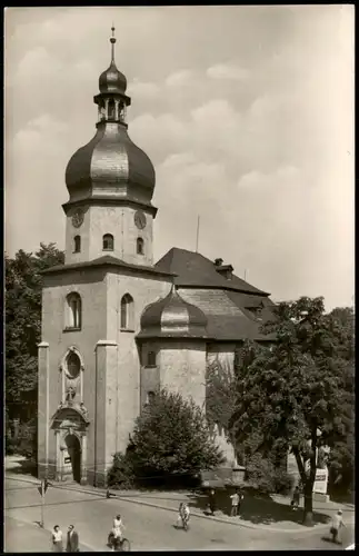 Plauen (Vogtland) Lutherkirche Strassen Partie a.d. Kirche zur DDR-Zeit 1955