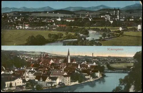 Ansichtskarte Kempten (Allgäu) 2 Bild: Stadtansichten 1916