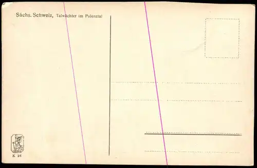 Ansichtskarte Hohnstein (Sächs. Schweiz) Talwächter im Polenztal 1926