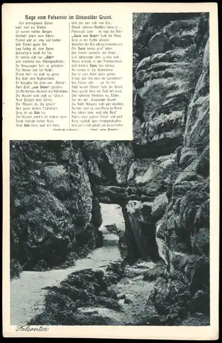 Ansichtskarte Wehlen Sage vom Felsentor im Uttewalder Grund... 1923