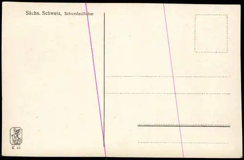 Ansichtskarte Rathen Schwedenlöcher 1917