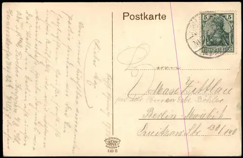 Ansichtskarte Rathen Oberrathen mit Bahnstrecke 1913