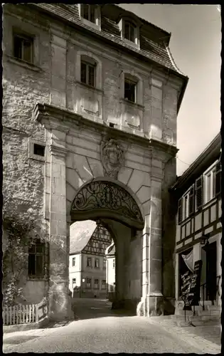 Kirchberg an der Jagst Ortsansicht Strasse mit Tor-Durchfahrt 1956