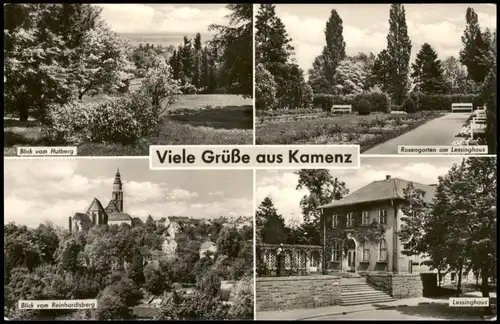 Kamenz Kamjenc Hutberg, Rosengarten, Kirche, Lessinghaus 1959/1965
