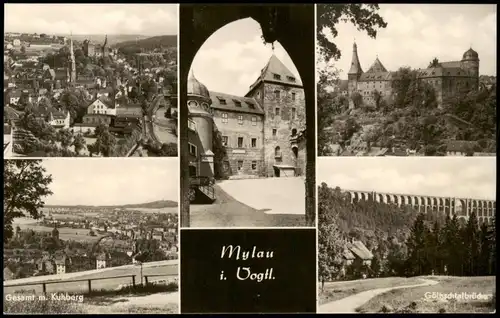 Mylau-Reichenbach (Vogtland) DDR Mehrbildkarte mit 5 Ortsansichten 1964