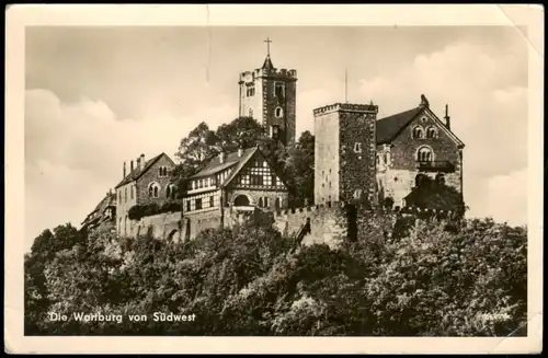 Ansichtskarte Eisenach Die Burg Wartburg von Südwest 1956
