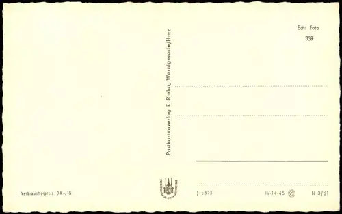 Ansichtskarte Wernigerode Das Forsthaus im Christianental zur DDR-Zeit 1961