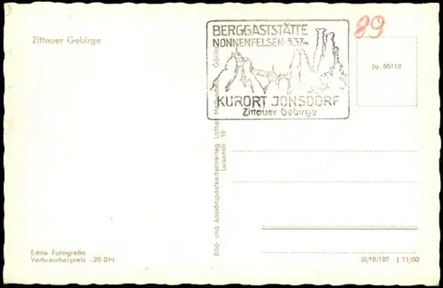 Ansichtskarte Zittau Zittauer Gebirge Kurort Jonsdorf DDR Mehrbildkarte 1960