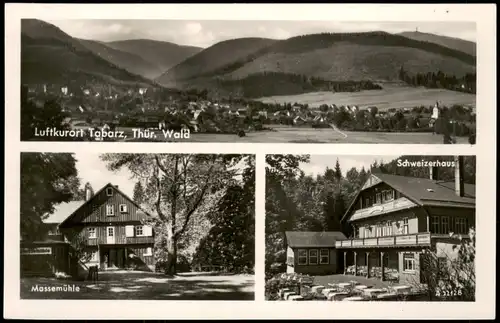 Tabarz/Thüringer Wald AK mit Massemühle, Schweizerhaus u. Panorama-Ansicht 1956