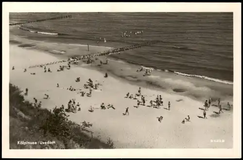 Kölpinsee (Usedom)-Loddin Strand  Usedom   Vogelschau-Perspektive 1954