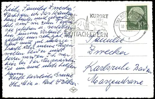 Ansichtskarte Egern-Rottach-Egern Bad Wiessee und Tegernsee 1958
