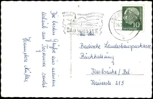 Ansichtskarte Bad Wiessee Blick auf Rottach-Egern 1957