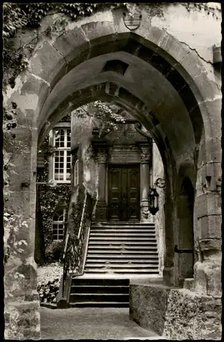 Ansichtskarte Birstein Schloß, Portal 1956