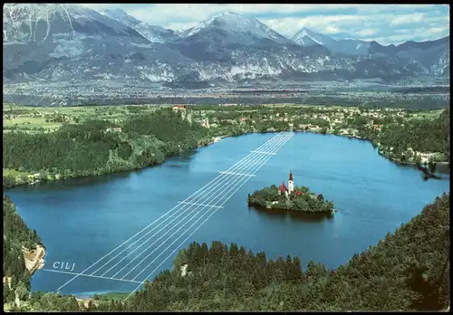 Postcard Bled Veldes Panorama 1966