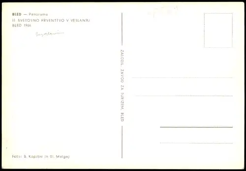 Postcard Bled Veldes Panorama 1966