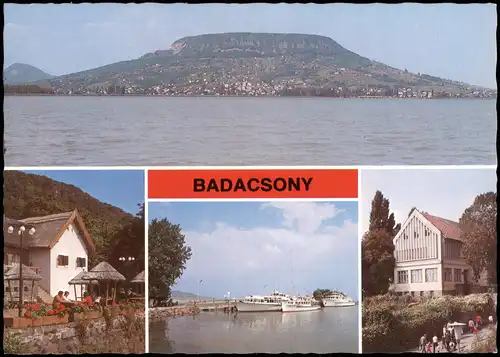 Postcard Badacsony Stadtansichten, Restaurant 1979