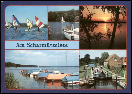 Ansichtskarte Scharmützelsee Scharmützelsee, Surfer, Boote 1995