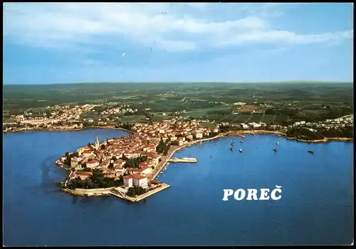 Postcard Porec Luftbild 1985