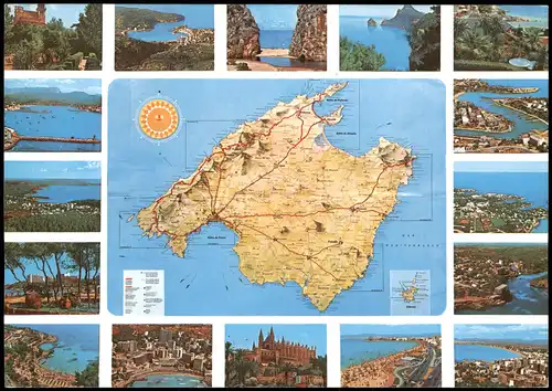 Postales Palma ( de Mallorca) Mallorca - Inselansichten 1988  gel. Luftpost Air Mail