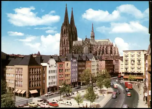 Ansichtskarte Köln Alter Markt, Dom 1974