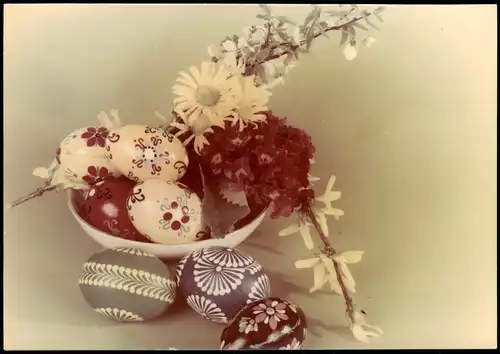 Ansichtskarte  Glückwunsch Ostern / Easter Ostereier Polen Polska 1980