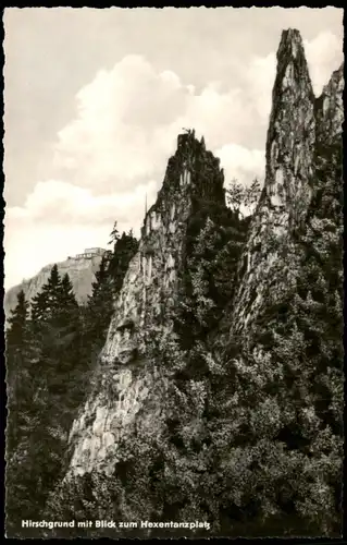Thale (Harz) Hirschgrund mit Blick zum Hexentanzplatz im Harz 1960