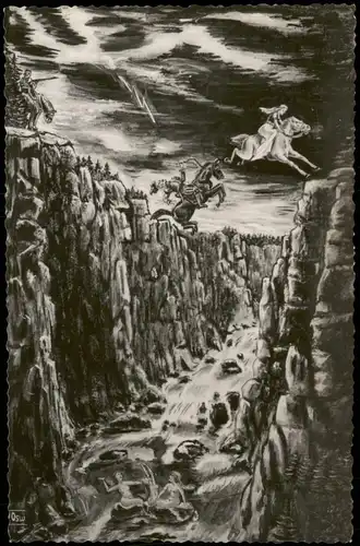 Ansichtskarte Thale (Harz) Roßtrappensprung (Sage) 1959