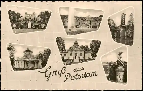 Ansichtskarte Potsdam Schloss Sanssouci DDR Mehrbildkarte 1963