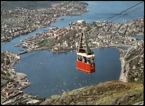 Postcard Bergen Bergen Ulriksbanen - Seilbahn 1965