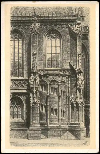 Ansichtskarte Zwickau Dom St. Marien, Künstlerkarte 1944  gel. Feldpost WK2