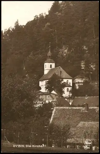 Ansichtskarte Oybin Kirche, Stadtpartie - Fotokarte 1926