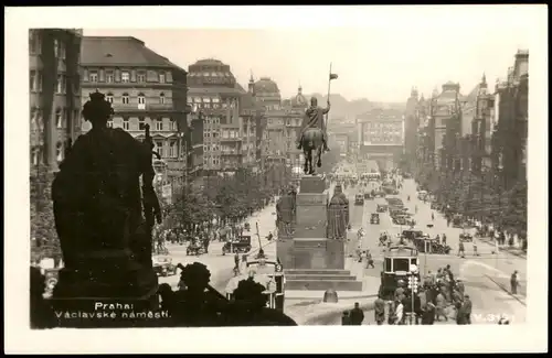 Postcard Prag Praha Wenzelsplatz/Václavské náměstí 1934