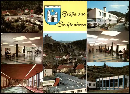 Senftenberg Mehrbildkarte mit Physikalisches Ambulatorium Dr. Nuhr 1980