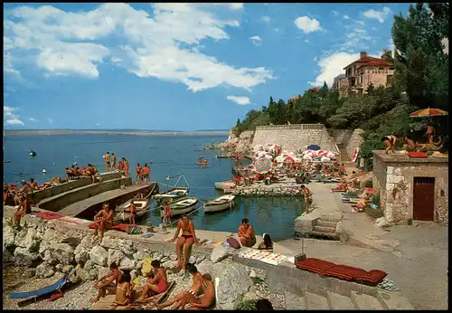 Postcard Dramalj DRAMALJ kleiner Hafen Badebucht Kroatien 1980