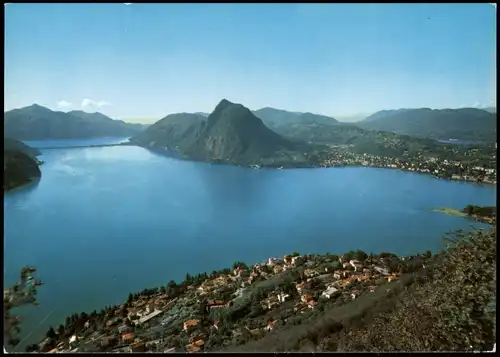 Ansichtskarte Lugano Panorama-Ansicht 1980