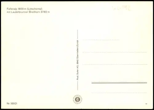 Blatten Fafleralp 1800 m (Lötschental) mit Lauterbrunner Breithorn 3782 m 1995