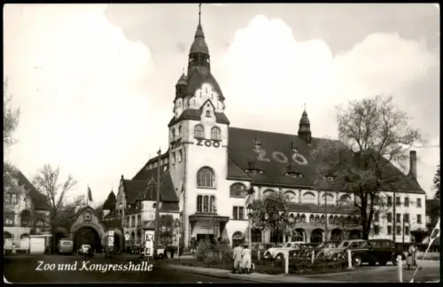 Ansichtskarte Leipzig Zoo und Kongresshalle 1958