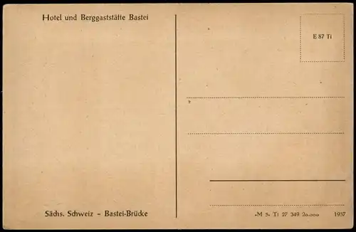 Ansichtskarte Rathen Basteibrücke in der Sächsische Schweiz 1937