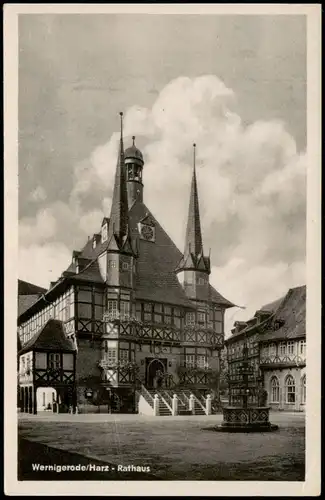 Ansichtskarte Wernigerode Rathaus (Town Hall) 1953