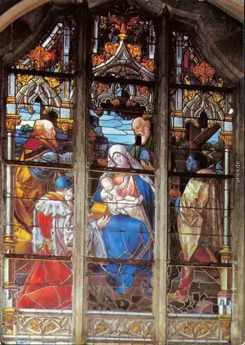 Lutherstadt Wittenberg Schloßkirche: Darstellung "Christi Geburt" in Glasmalerei 1981