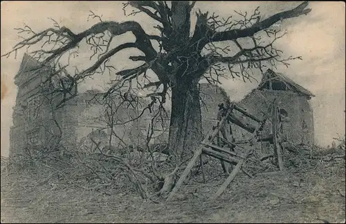 CPA .Frankreich zerstörte Stadt Frankreich WK1 1915